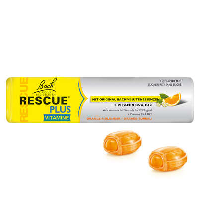 Sie sehen eine Packung RESCUE® Plus Bonbons, 10 Stück, Produktbild: 03 RESCUE® Plus Bonbons, 10 Stück, A-Nr.: 5323239 - 03