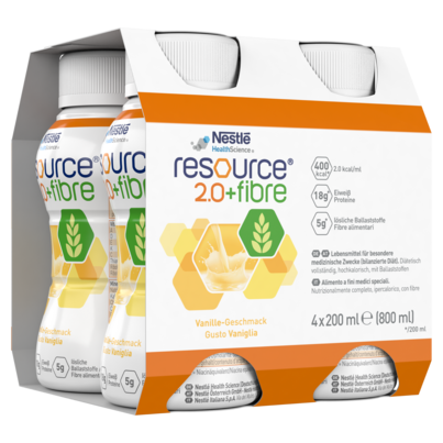 Sie sehen eine Packung Resource® 2.0+fibre Aprikose 4x200ml, 4 Stück, Produktbild: 02 Resource® 2.0+fibre Aprikose 4x200ml, 4 Stück, A-Nr.: 3588620 - 02