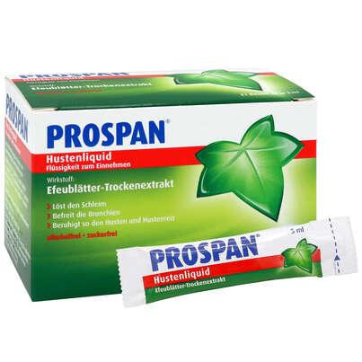 Sie sehen eine Packung Prospan® Hustenliquid im Portionsbeutel, 21 Stück, Produktbild: 05 Prospan® Hustenliquid im Portionsbeutel, 21 Stück, A-Nr.: 3521509 - 05