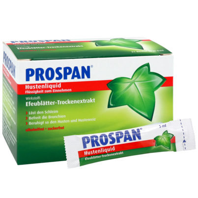 Sie sehen eine Packung Prospan® Hustenliquid im Portionsbeutel, 21 Stück, Produktbild: 06 Prospan® Hustenliquid im Portionsbeutel, 21 Stück, A-Nr.: 3521509 - 06