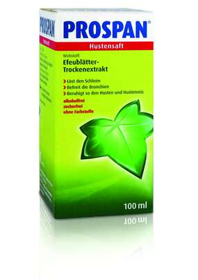 Sie sehen eine Packung Prospan® Hustensaft, 100 Milliliter, Produktbild: 01 Prospan® Hustensaft, 100 Milliliter, A-Nr.: 1321663 - 01