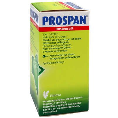 Sie sehen eine Packung Prospan® Hustensaft, 100 Milliliter, Produktbild: 04 Prospan® Hustensaft, 100 Milliliter, A-Nr.: 1321663 - 04