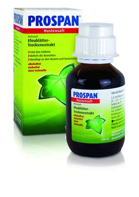 Sie sehen eine Packung Prospan® Hustensaft, 100 Milliliter, Produktbild: 06 Prospan® Hustensaft, 100 Milliliter, A-Nr.: 1321663 - 06