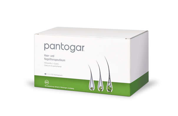 Sie sehen eine Packung Pantogar 3-Monats-Kur-Packung (2x 150 Kapseln), 300 Stück, Produktbild: 01 Pantogar 3-Monats-Kur-Packung (2x 150 Kapseln), 300 Stück, A-Nr.: 3759197 - 01