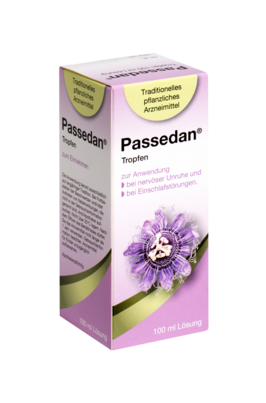 Sie sehen eine Packung Passedan®-Tropfen, 100 Milliliter, Produktbild: 01 Passedan®-Tropfen, 100 Milliliter, A-Nr.: 3912084 - 01