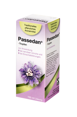 Sie sehen eine Packung Passedan®-Tropfen, 100 Milliliter, Produktbild: 02 Passedan®-Tropfen, 100 Milliliter, A-Nr.: 3912084 - 02