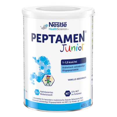 Sie sehen eine Packung Peptamen® Junior 400 g, 1 Stück, Produktbild: 01 Peptamen® Junior 400 g, 1 Stück, A-Nr.: 3445352 - 01