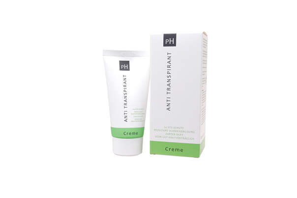 Sie sehen eine Packung pH ANTI TRANSPIRANT Creme, 50 Milliliter, Produktbild: 01 pH ANTI TRANSPIRANT Creme, 50 Milliliter, A-Nr.: 4550625 - 01