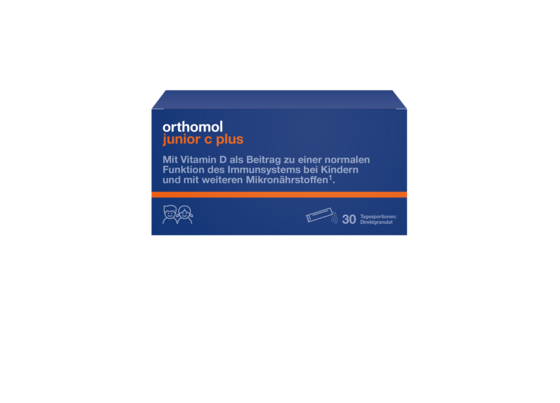 Sie sehen eine Packung Orthomol Junior C Plus Direkt Him/Lim, 30 Stück, Produktbild: 01 Orthomol Junior C Plus Direkt Him/Lim, 30 Stück, A-Nr.: 3382284 - 01