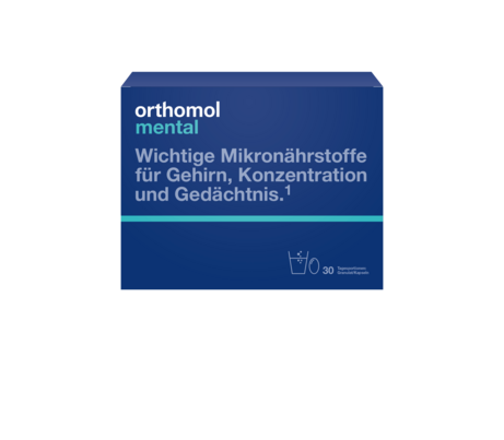 Sie sehen eine Packung Orthomol Mental, 30 Stück, Produktbild: 01 Orthomol Mental, 30 Stück, A-Nr.: 3881455 - 01