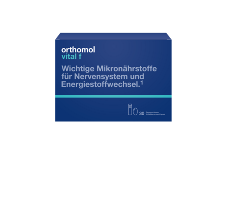 Sie sehen eine Packung Orthomol Vital F Trinkfl, 30 Stück, Produktbild: 01 Orthomol Vital F Trinkfl, 30 Stück, A-Nr.: 3896244 - 01