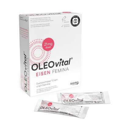 Sie sehen eine Packung OLEOvital® Eisen Femina, 30 Stück, Produktbild: 01 OLEOvital® Eisen Femina, 30 Stück, A-Nr.: 4540242 - 01