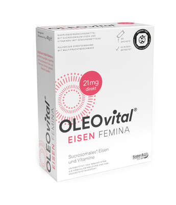 Sie sehen eine Packung OLEOvital® Eisen Femina, 30 Stück, Produktbild: 02 OLEOvital® Eisen Femina, 30 Stück, A-Nr.: 4540242 - 02