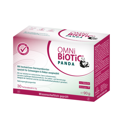 Sie sehen eine Packung OMNi-BiOTiC® PANDA, 30 Sachets a 3g, 30 Stück, Produktbild: 01 OMNi-BiOTiC® PANDA, 30 Sachets a 3g, 30 Stück, A-Nr.: 3735682 - 01