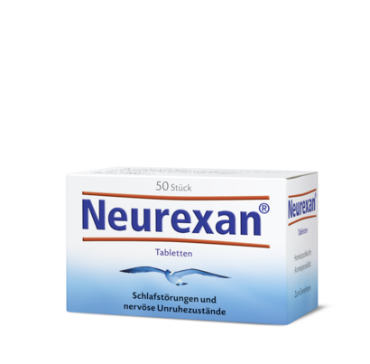 Sie sehen eine Packung Neurexan® Tabletten, 50 Stück, Produktbild: 01 Neurexan® Tabletten, 50 Stück, A-Nr.: 4231601 - 01