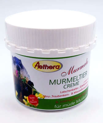 Sie sehen eine Packung Aethera Murmele Murmeltier Creme, 200 Milliliter, Produktbild: 01 Aethera Murmele Murmeltier Creme, 200 Milliliter, A-Nr.: 3380641 - 01