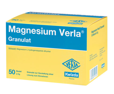 Sie sehen eine Packung Magnesium Verla Granulat, 50 Stück, Produktbild: 01 Magnesium Verla Granulat, 50 Stück, A-Nr.: 0597021 - 01