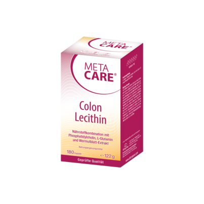 Sie sehen eine Packung META-CARE® Colon Lecithin, 180 Kapseln, 180 Stück, Produktbild: 01 META-CARE® Colon Lecithin, 180 Kapseln, 180 Stück, A-Nr.: 4443013 - 01