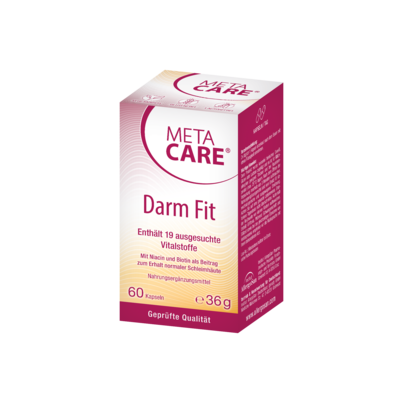 Sie sehen eine Packung META-CARE® Darm Fit, 60 Kapseln, 60 Stück, Produktbild: 01 META-CARE® Darm Fit, 60 Kapseln, 60 Stück, A-Nr.: 3973826 - 01