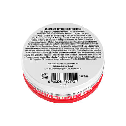 Sie sehen eine Packung Arlberger Latschenkiefercreme, 50 Milliliter, Produktbild: 02 Arlberger Latschenkiefercreme, 50 Milliliter, A-Nr.: 0887687 - 02