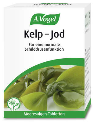 Sie sehen eine Packung A.Vogel Kelp – Jod Meeresalgen-Tabletten vegan, 120 Stück, Produktbild: 01 A.Vogel Kelp – Jod Meeresalgen-Tabletten vegan, 120 Stück, A-Nr.: 4089735 - 01