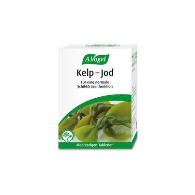 Sie sehen eine Packung A.Vogel Kelp – Jod Meeresalgen-Tabletten vegan, 120 Stück, Produktbild: 02 A.Vogel Kelp – Jod Meeresalgen-Tabletten vegan, 120 Stück, A-Nr.: 4089735 - 02