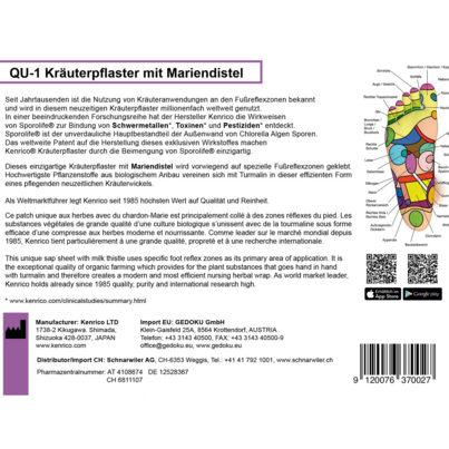 Sie sehen eine Packung QU-1 Kräuterpflaster mit Mariendistel, Produktbild: 03 QU-1 Kräuterpflaster mit Mariendistel, A-Nr.: 4108674 - 03