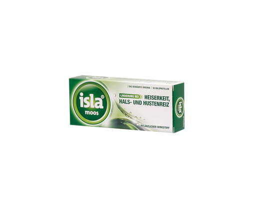 Sie sehen eine Packung Isla Moos Halspastillen 30 Stück, 30 Stück, Produktbild: 01 Isla Moos Halspastillen 30 Stück, 30 Stück, A-Nr.: 2695118 - 01