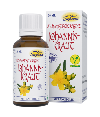 Sie sehen eine Packung Espara Johanniskraut Alchemistische Essenz 30ml, 30 Milliliter, Produktbild: 01 Espara Johanniskraut Alchemistische Essenz 30ml, 30 Milliliter, A-Nr.: 4040232 - 01