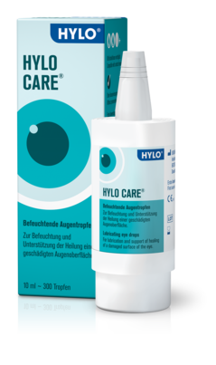 Sie sehen eine Packung Hylo-Care Augentropfen, 10 Milliliter, Produktbild: 01 Hylo-Care Augentropfen, 10 Milliliter, A-Nr.: 4113706 - 01