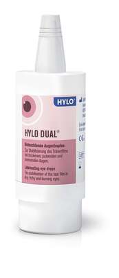 Sie sehen eine Packung Hylo-Dual Augentropfen, 10 Milliliter, Produktbild: 03 Hylo-Dual Augentropfen, 10 Milliliter, A-Nr.: 4897872 - 03