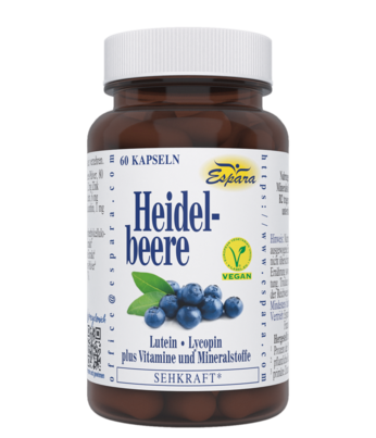 Sie sehen eine Packung Espara Heidelbeere Kapseln, 60 Stück, Produktbild: 01 Espara Heidelbeere Kapseln, 60 Stück, A-Nr.: 2713655 - 01