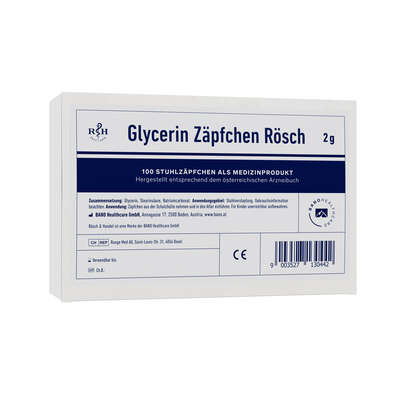 GLYCERINZÄPFCHEN RÖSCH 2g 100 Stk., 100 Stück, A-Nr.: 1304601 - 01