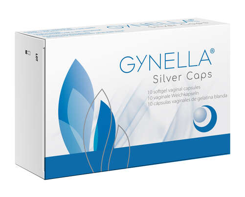 Sie sehen eine Packung GYNELLA SILVER CAPS VAG.KPS, 10 Stück, Produktbild: 02 GYNELLA SILVER CAPS VAG.KPS, 10 Stück, A-Nr.: 4828718 - 02