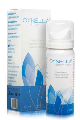 Sie sehen eine Packung Gynella Silver Foam, Produktbild: 02 Gynella Silver Foam, A-Nr.: 4920200 - 02