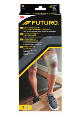 Sie sehen eine Packung FUTURO™ Knie-Bandage mit seitlicher Unterstützung, 1 Stück, Produktbild: 01 FUTURO™ Knie-Bandage mit seitlicher Unterstützung, 1 Stück, A-Nr.: 3041790 - 01