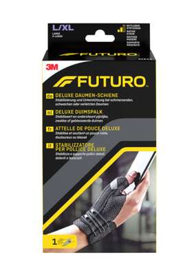 Sie sehen eine Packung FUTURO™ Deluxe Daumen-Schiene, 1 Stück, Produktbild: 01 FUTURO™ Deluxe Daumen-Schiene, 1 Stück, A-Nr.: 4311665 - 01
