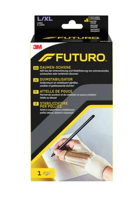 Sie sehen eine Packung FUTURO™ Daumen-Schiene, 1 Stück, Produktbild: 01 FUTURO™ Daumen-Schiene, 1 Stück, A-Nr.: 3481804 - 01