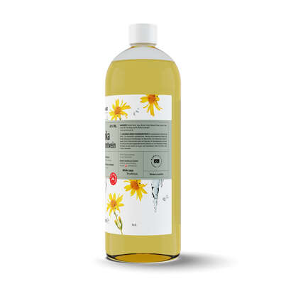 Sie sehen eine Packung Franzbranntwein Arnika, 1000 Milliliter, Produktbild: 03 Franzbranntwein Arnika, 1000 Milliliter, A-Nr.: 1774293 - 03