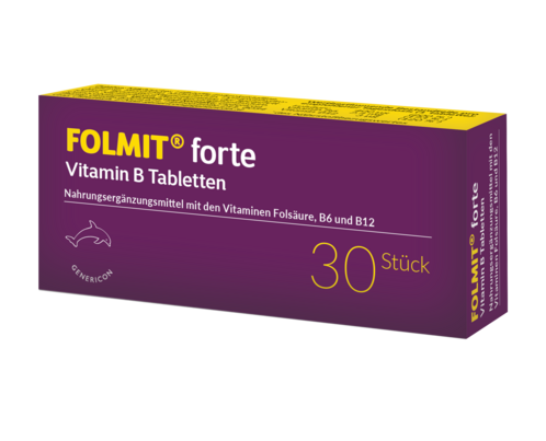 FOLMIT® forte Genericon Vitamin B Tabletten, 30 Stück, A-Nr.: 4218380 - 01