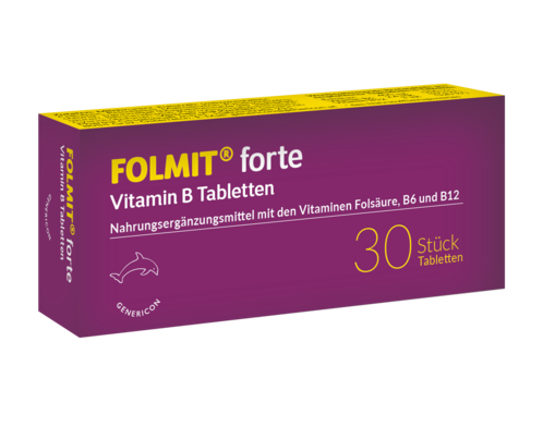 FOLMIT® forte Genericon Vitamin B Tabletten, 30 Stück, A-Nr.: 4218380 - 02