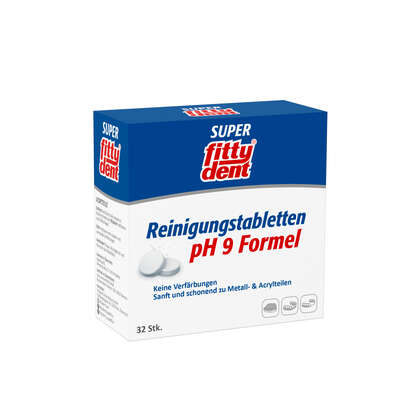 Sie sehen eine Packung fittydent Super Reinigungstabletten (32 Stk), 32 Stück, Produktbild: 01 fittydent Super Reinigungstabletten (32 Stk), 32 Stück, A-Nr.: 1084915 - 01