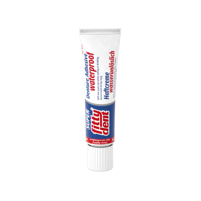 Sie sehen eine Packung fittydent Super Haftcreme 40g, 40 Gramm, Produktbild: 04 fittydent Super Haftcreme 40g, 40 Gramm, A-Nr.: 0772808 - 04