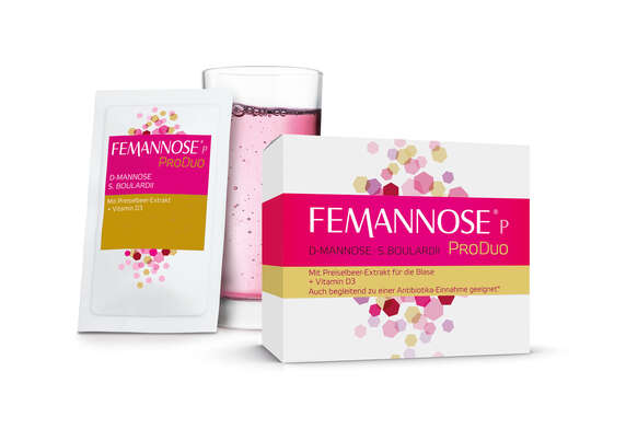Sie sehen eine Packung FEMANNOSE®P ProDuo, 20 Stück, Produktbild: 01 FEMANNOSE®P ProDuo, 20 Stück, A-Nr.: 5583360 - 01