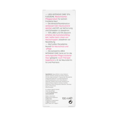 Sie sehen eine Packung EUBOS UREA 10% FUSSCR, 100 Milliliter, Produktbild: 05 EUBOS UREA 10% FUSSCR, 100 Milliliter, A-Nr.: 2971860 - 05