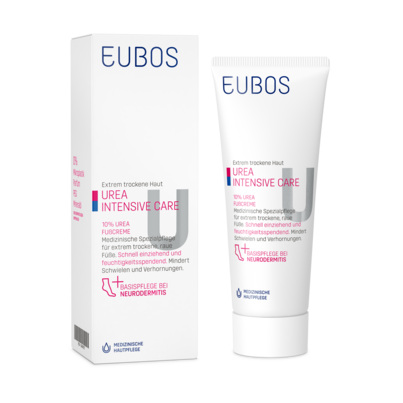 Sie sehen eine Packung EUBOS UREA 10% FUSSCR, 100 Milliliter, Produktbild: 06 EUBOS UREA 10% FUSSCR, 100 Milliliter, A-Nr.: 2971860 - 06