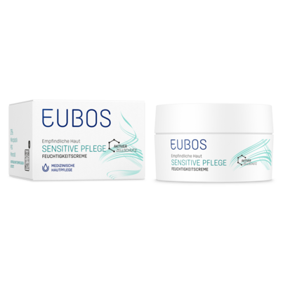 Sie sehen eine Packung Eubos Sensitive Pflege Feuchtigkeitscreme, 50 Milliliter, Produktbild: 07 Eubos Sensitive Pflege Feuchtigkeitscreme, 50 Milliliter, A-Nr.: 2168005 - 07