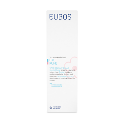 Sie sehen eine Packung Eubos Haut Ruhe Waschgel Haut und Haar 125ml, Produktbild: 03 Eubos Haut Ruhe Waschgel Haut und Haar 125ml, A-Nr.: 3257679 - 03