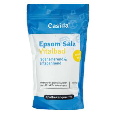 Sie sehen eine Packung Epsom Salz Vitalbad, 1000 Gramm, Produktbild: 01 Epsom Salz Vitalbad, 1000 Gramm, A-Nr.: 4325437 - 01