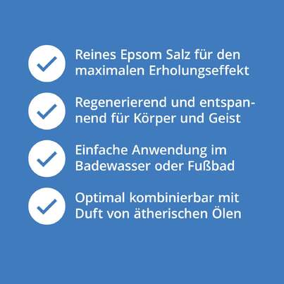 Sie sehen eine Packung Epsom Salz Vitalbad, 1000 Gramm, Produktbild: 03 Epsom Salz Vitalbad, 1000 Gramm, A-Nr.: 4325437 - 03